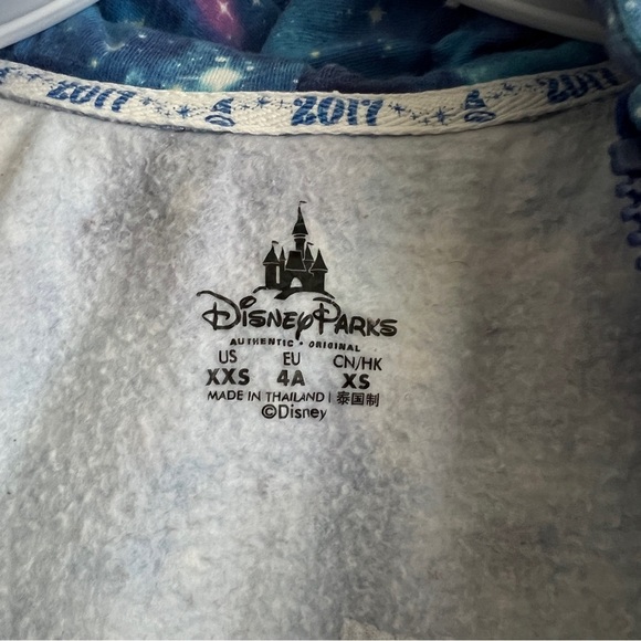 Disney Parks 2017 Galaxy Full Zip Hoodie Blue and Purple-Girls Size XXS - Picture 7 of 7